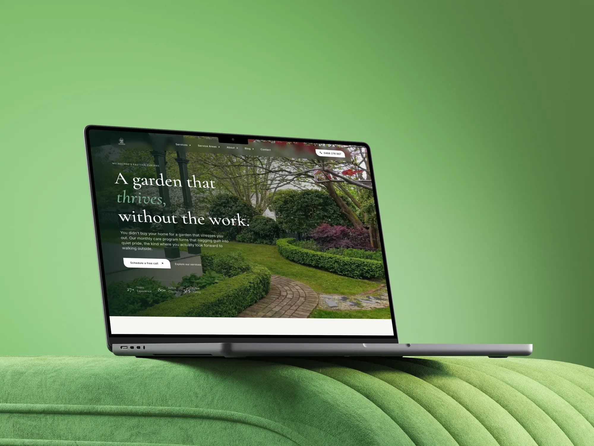 ABS Horticulture website mockup