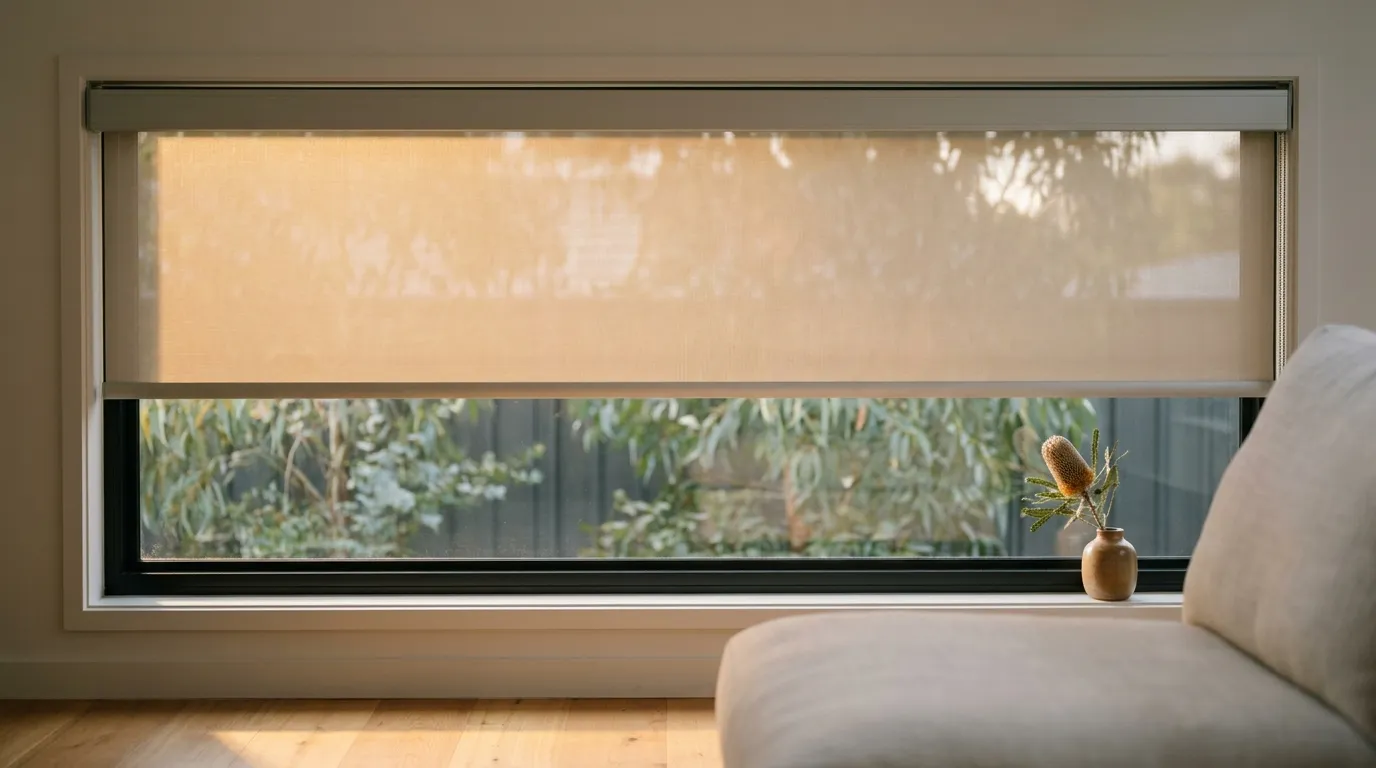 Roller blind installation detail by Blinds & Tint Co